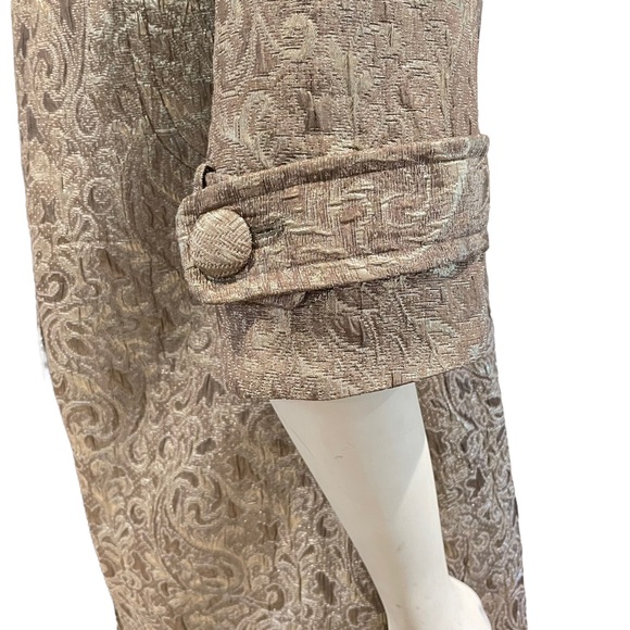 NEW Gold Brocade Retro Overcoat - Picture 10 of 13